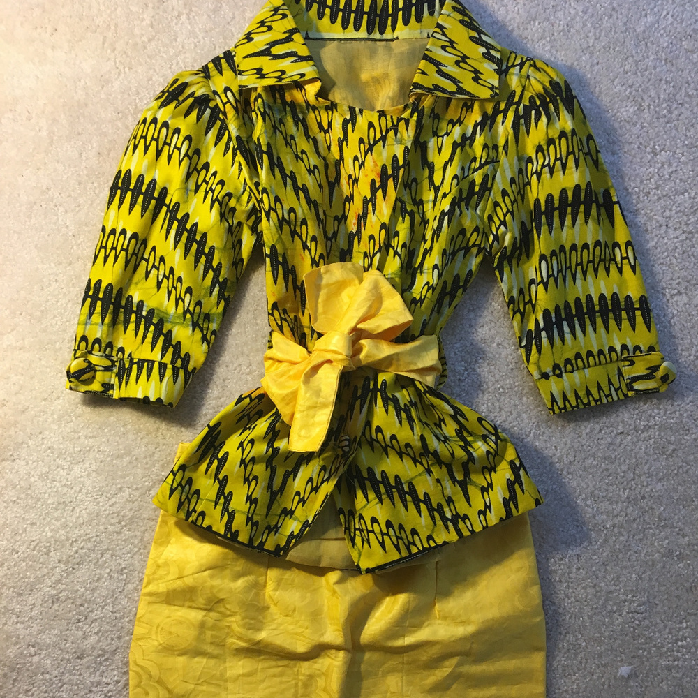 Ankara African Print Blazer and Skirt outfit